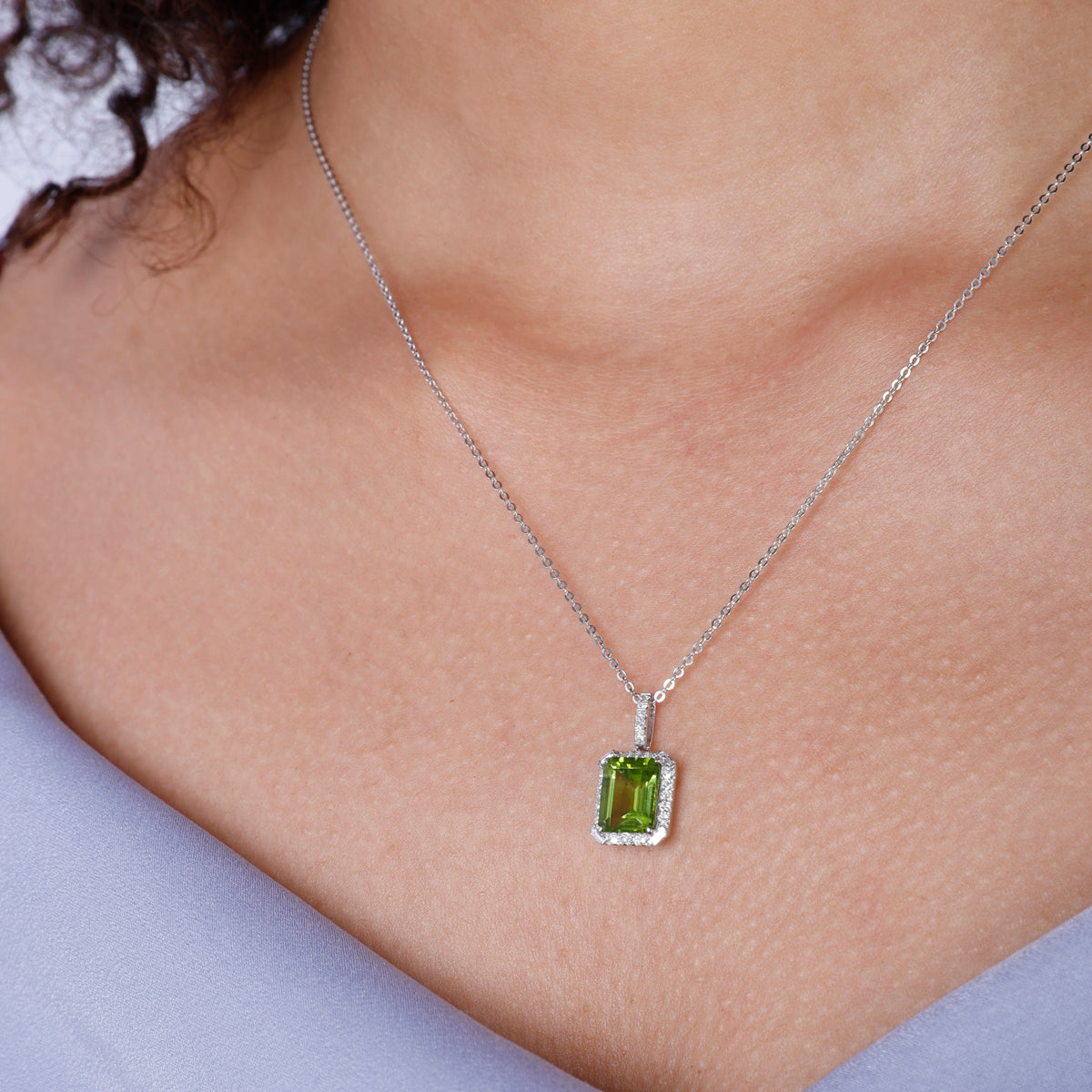 Delicate Emerald Cut Necklace