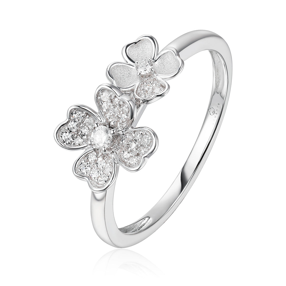 Two Flowers Diamond Ring