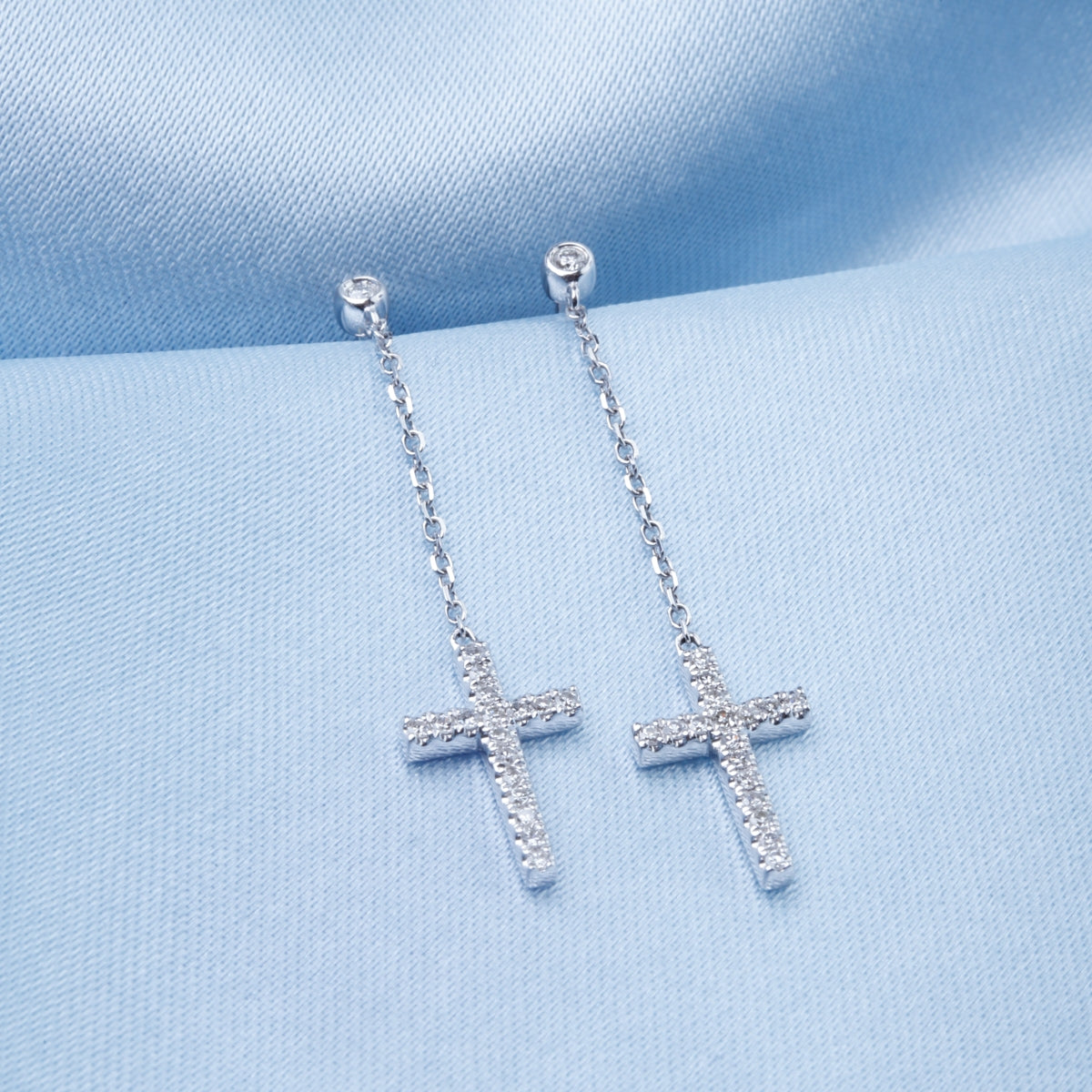 Drop Cross Earrings