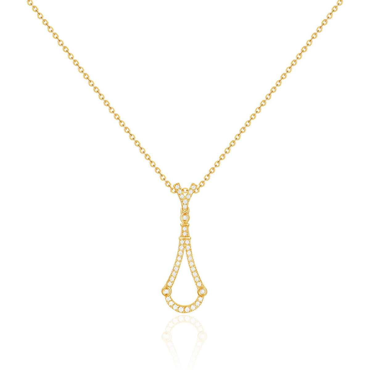 Lotus Frame Diamond Necklace