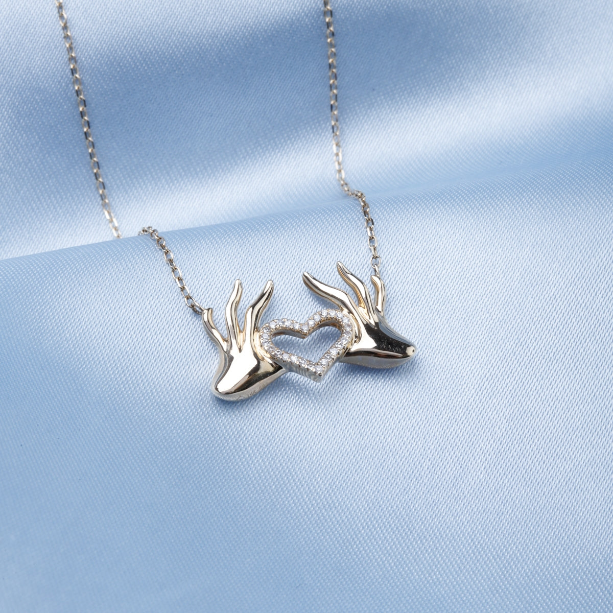 Hand Heart Diamond Necklace