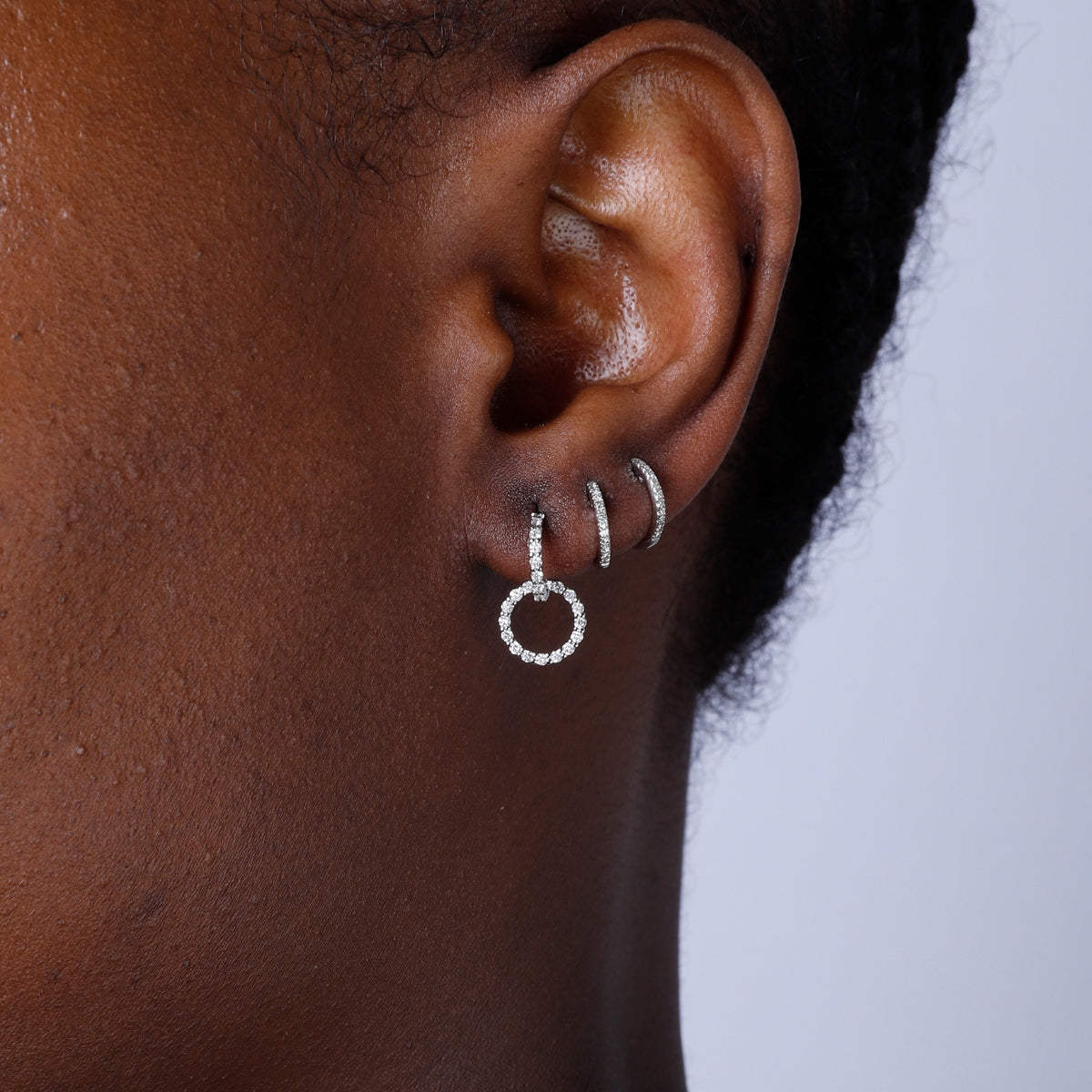 Open Circle Diamond Studs