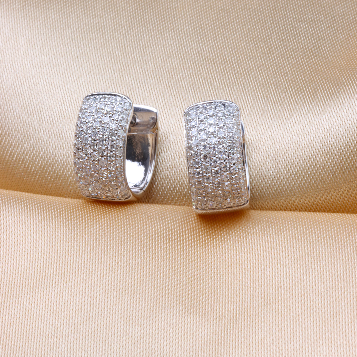 Wide Pave Huggies