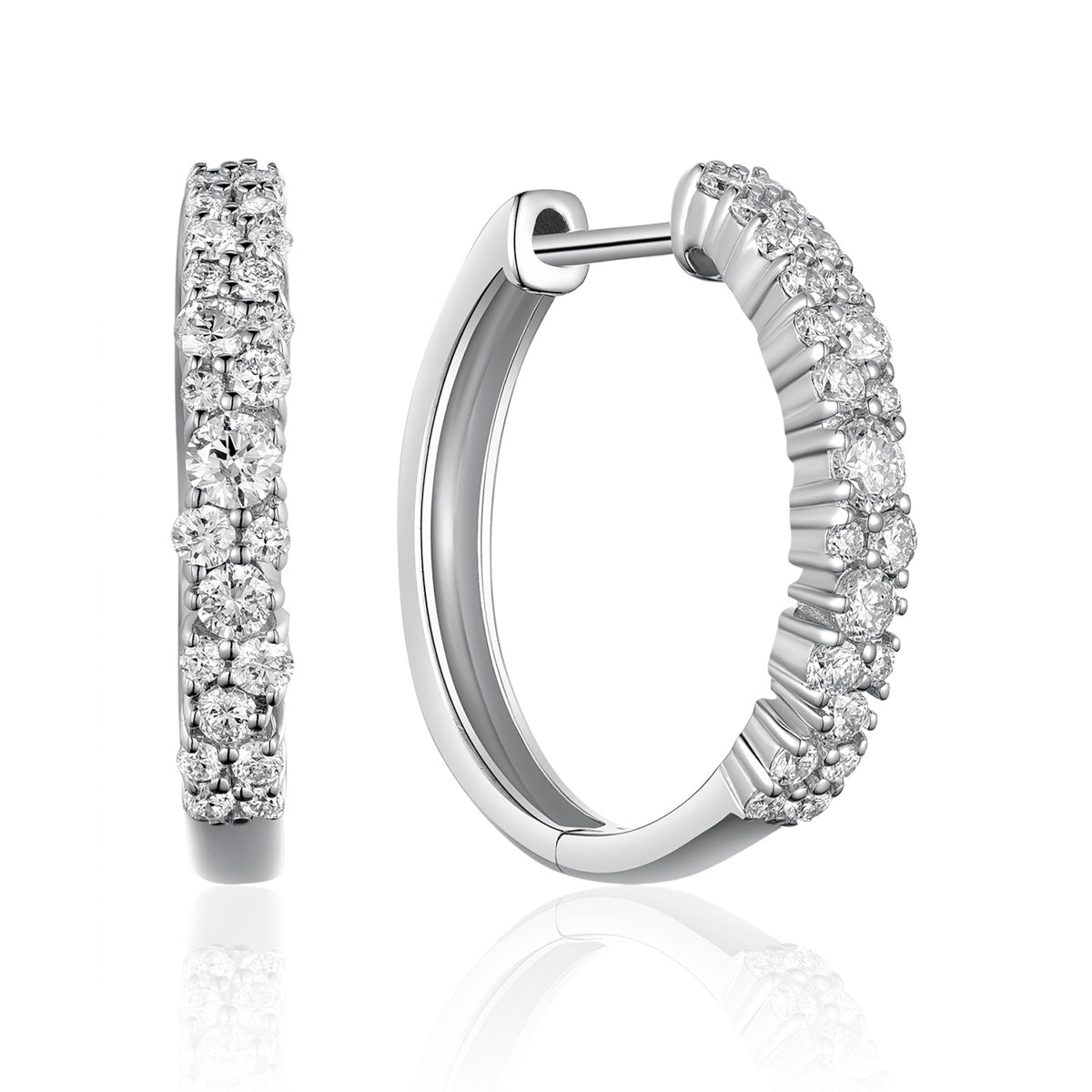 Crystal Diamond Hoops