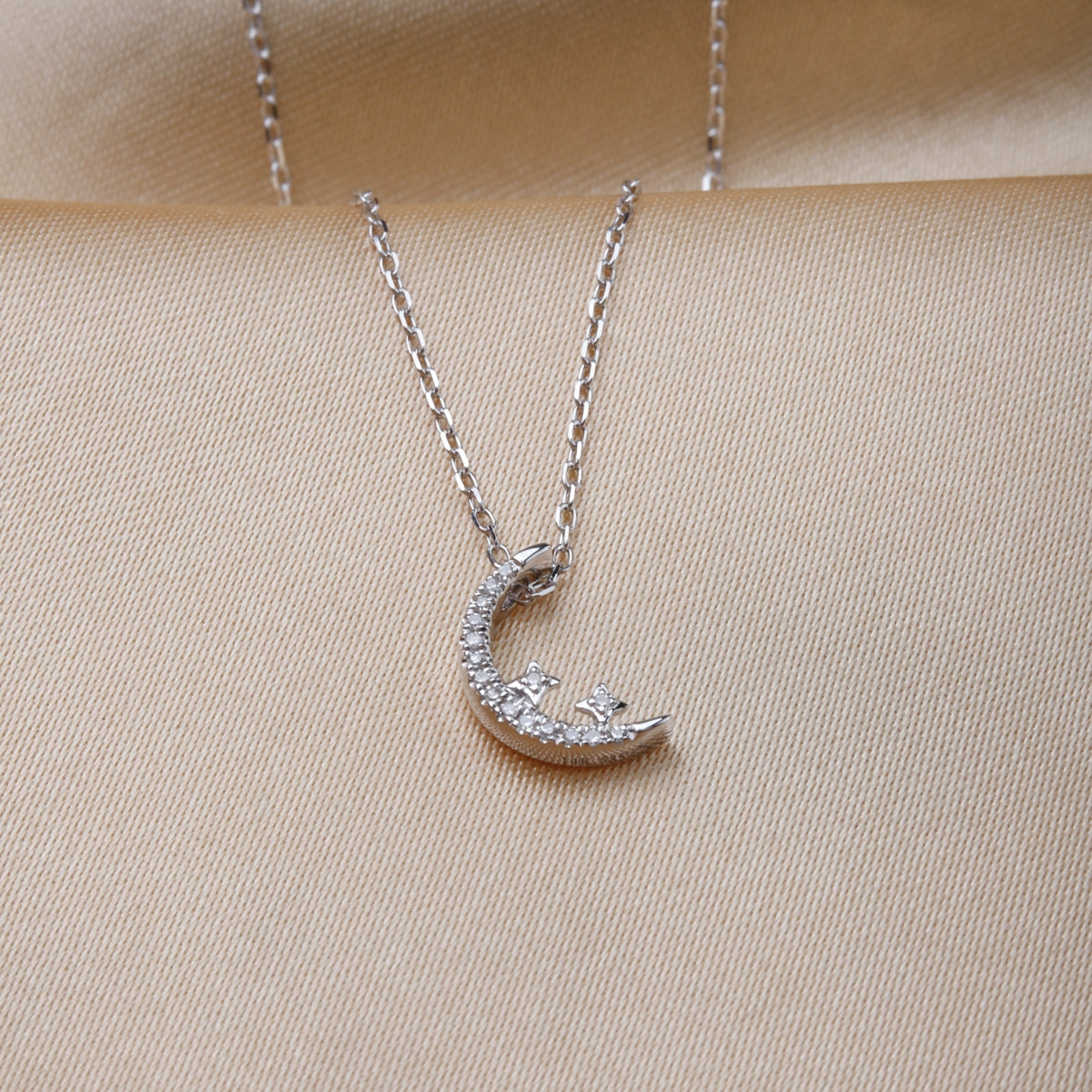 Gold Moon Diamond Necklace