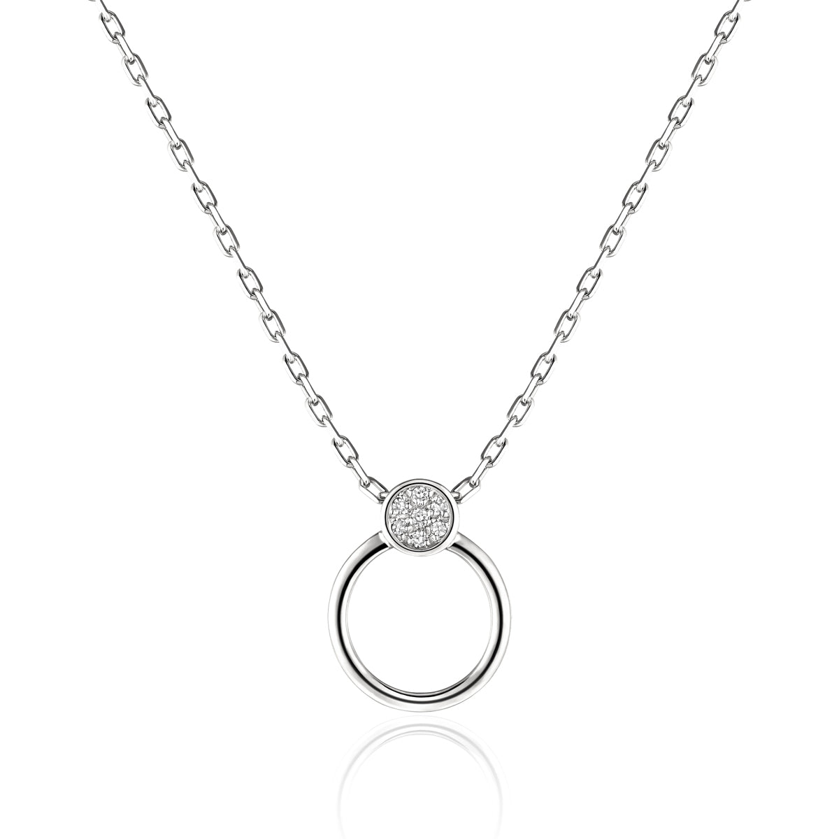 Scroll Charm Diamond Necklace