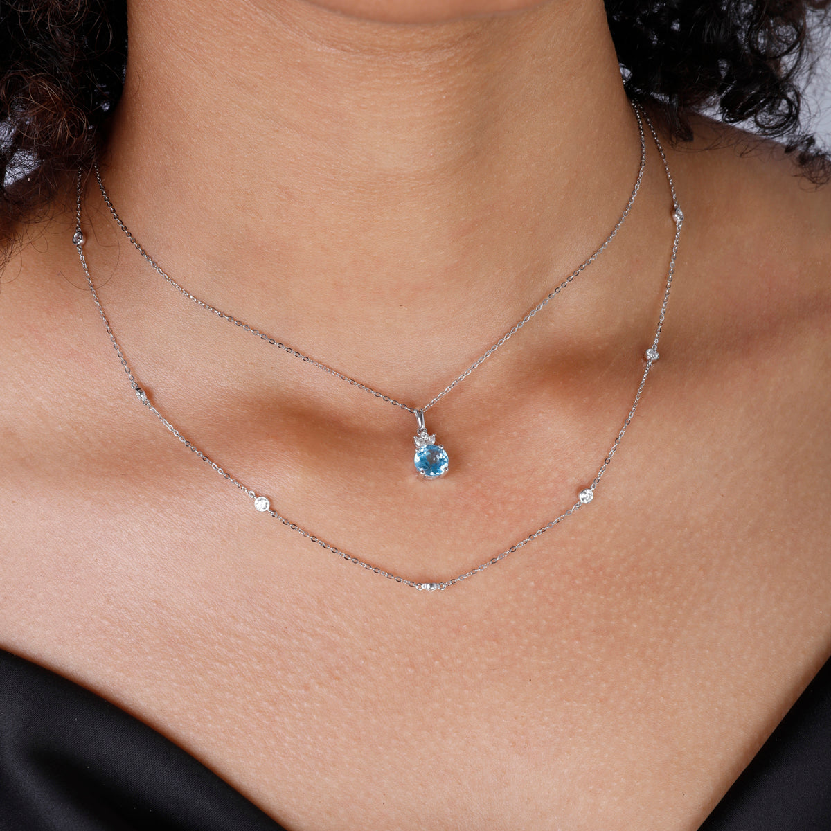 Sparkling Pendant Drop Necklace