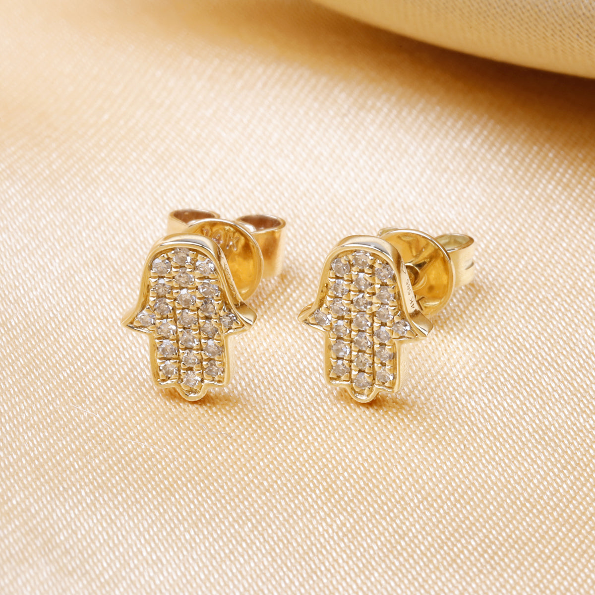 Hamsa Diamond Studs