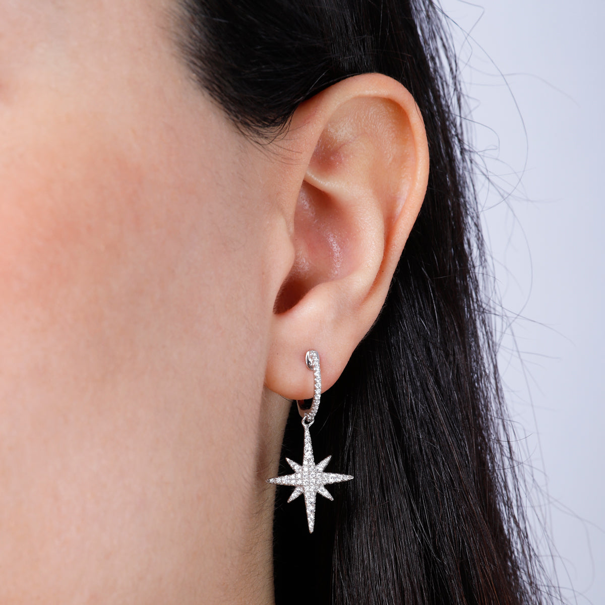 Northstar Drop Pave Earrings