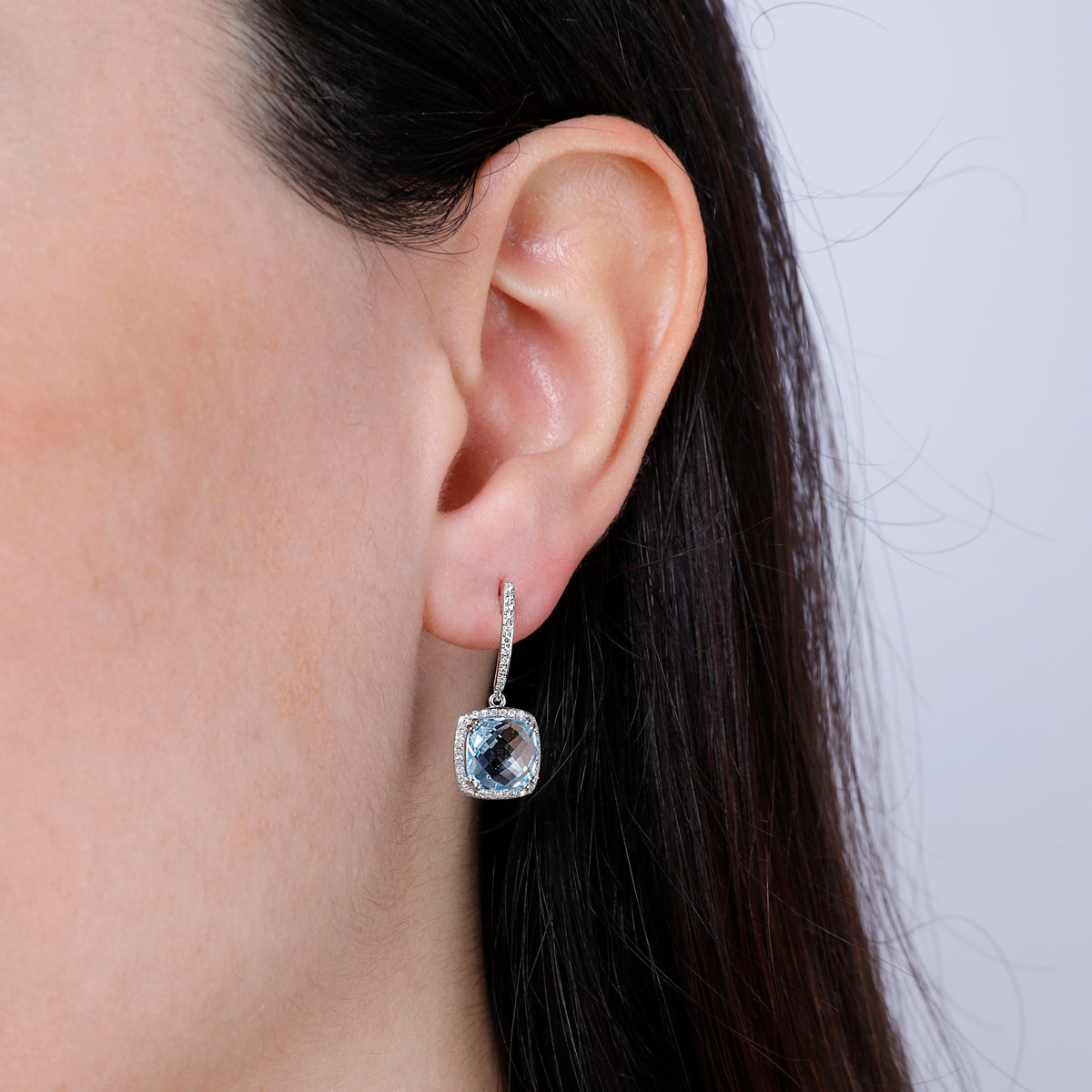 Cushion Cut Drop Earrings