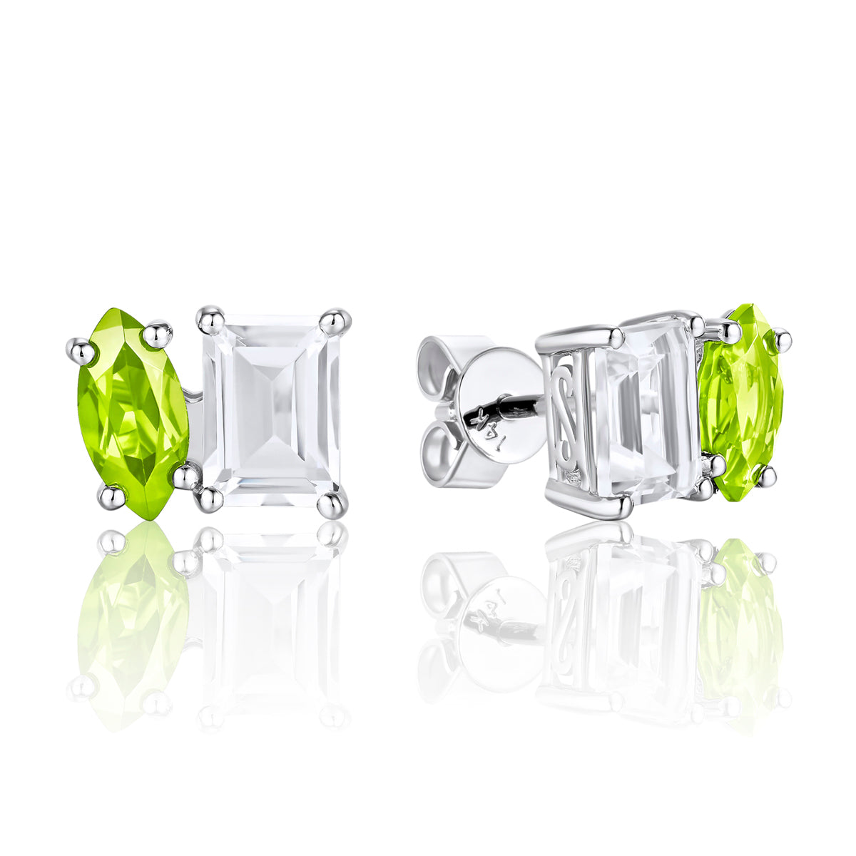Dual Gemstone Marquise Earrings