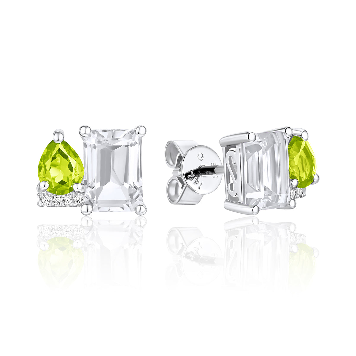 Moi et Toi Emerald Cut & Pear Shape Earrings