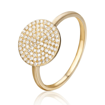 Round Pave Diamond Ring