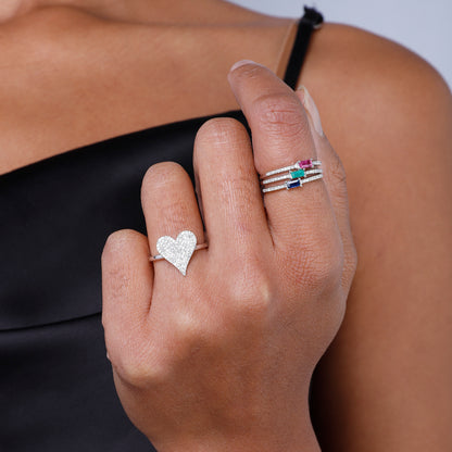 Diamond Pointed Heart Ring