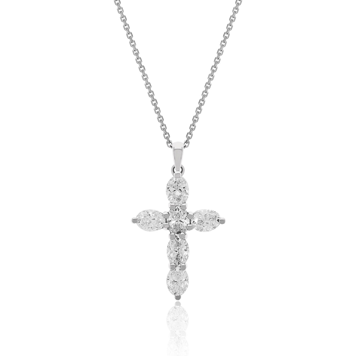 Oval Diamond Cross