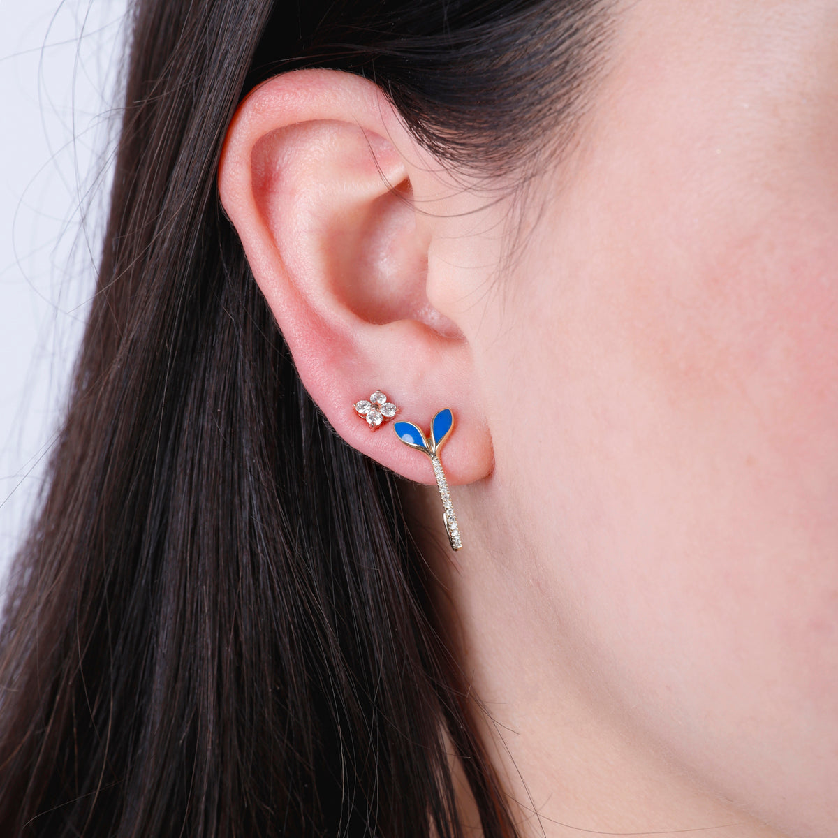 Leaf Enamel Earrings