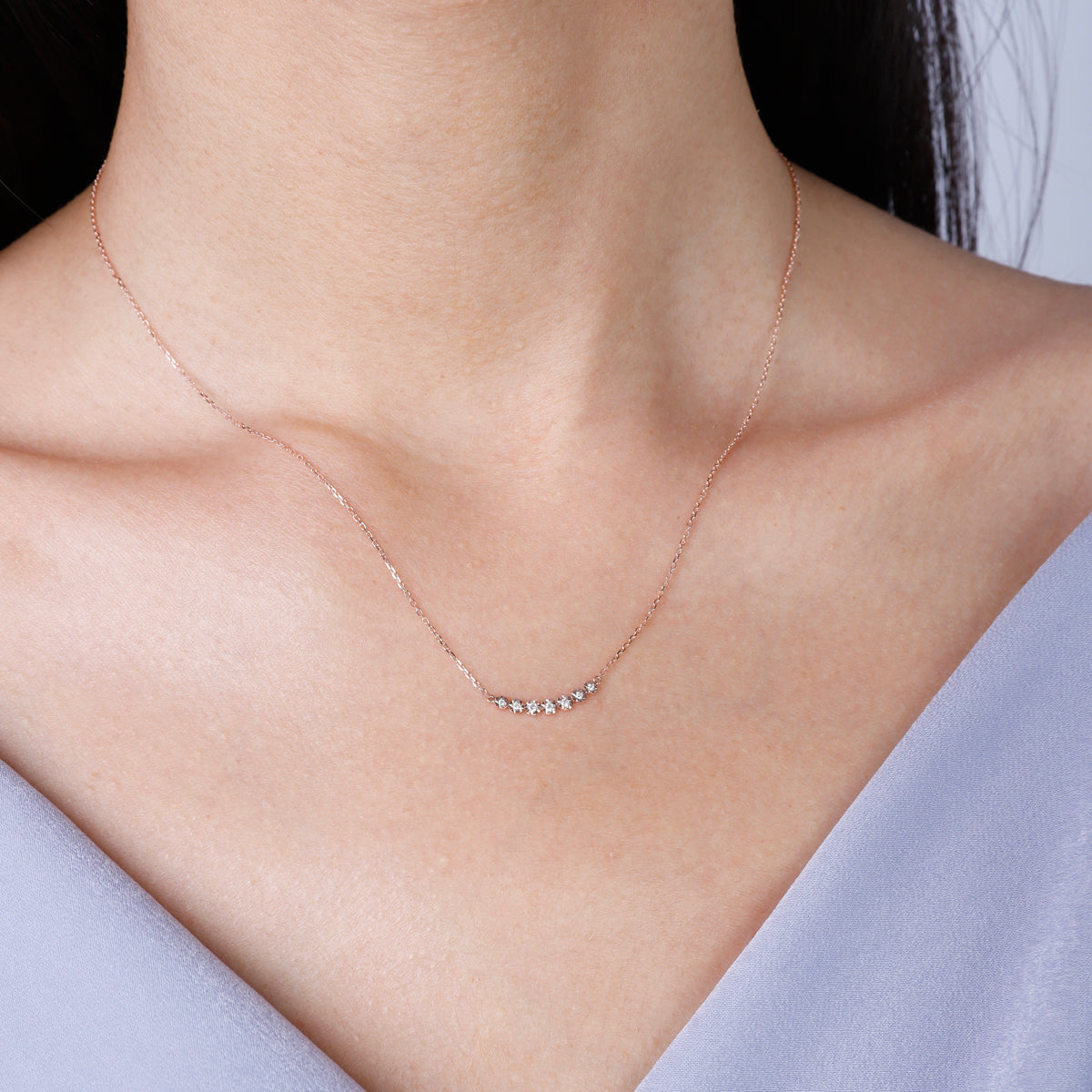 Cosmic Crescent Diamond Necklace