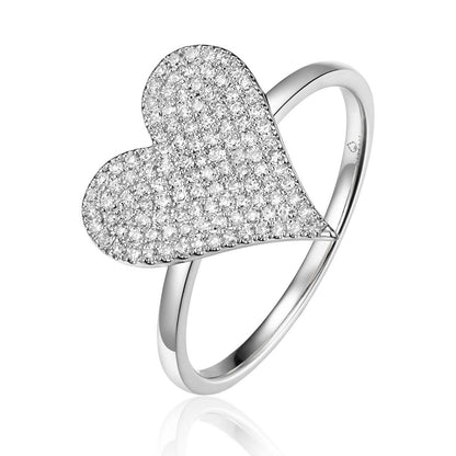 Diamond Pointed Heart Ring