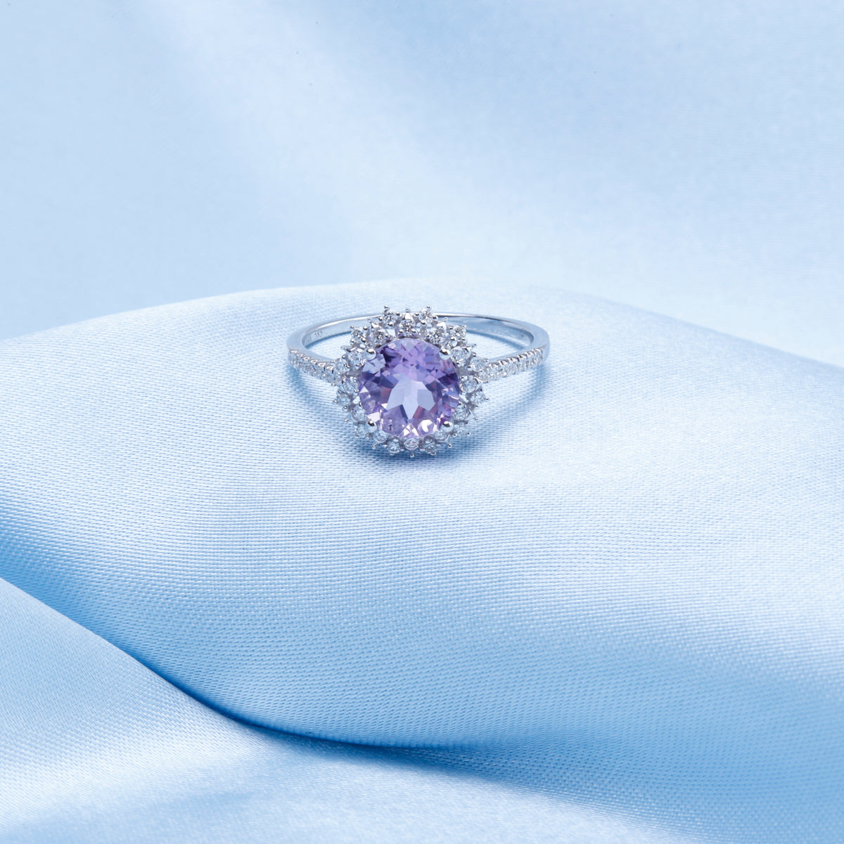 Cocktail Flower Ring crafted with floral motif with delicate gemstones and inspired diamond petals.