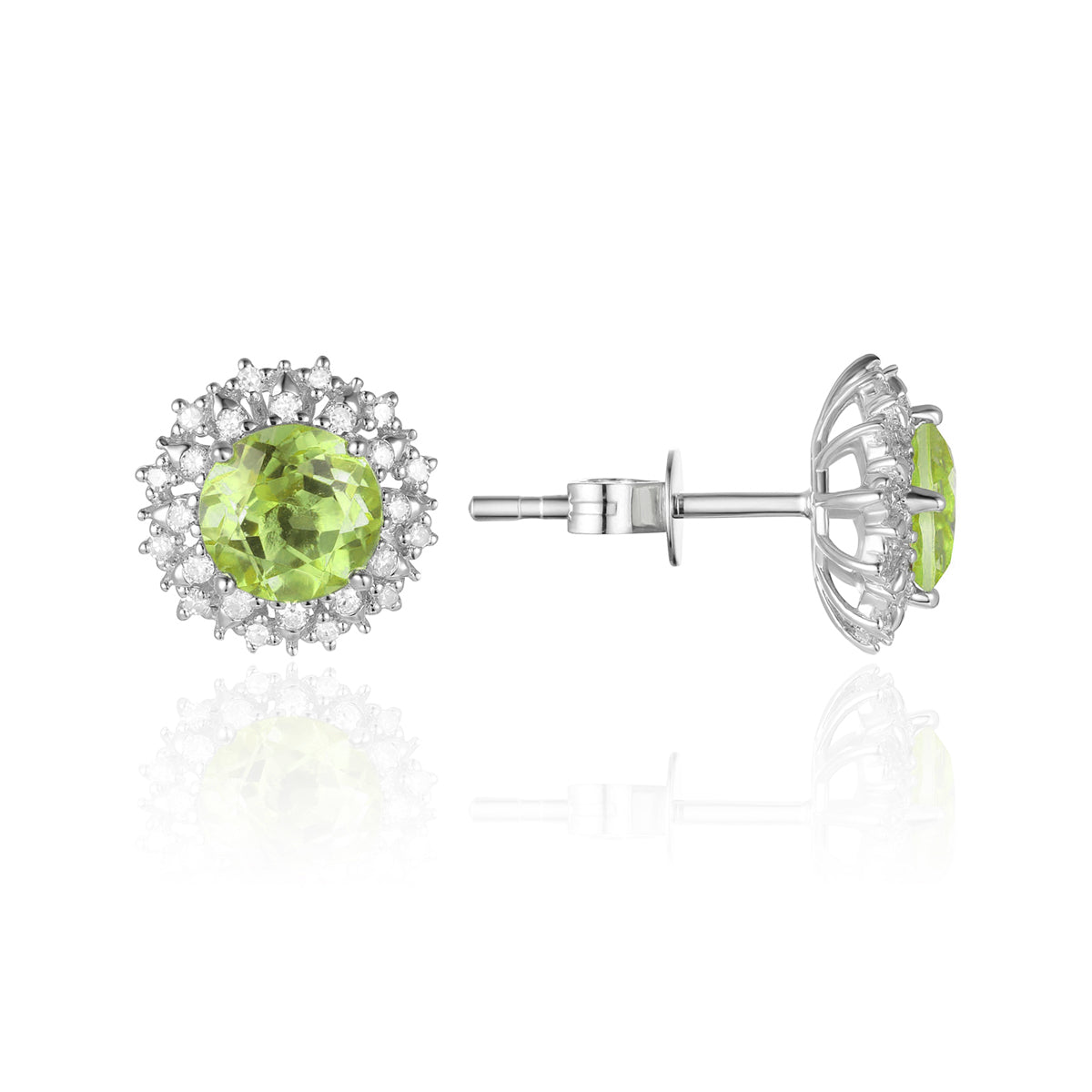 Double Halo Flower Studs