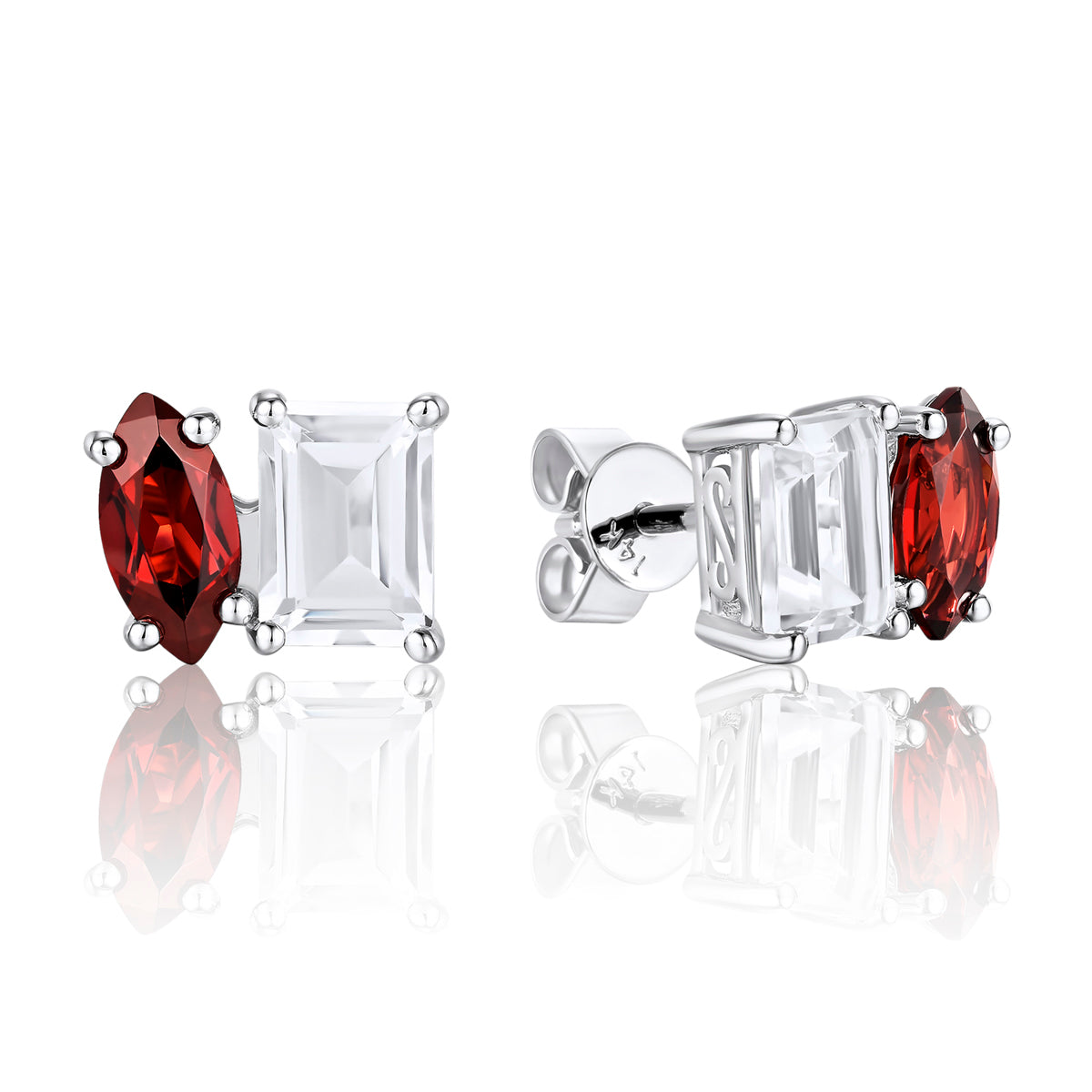 Dual Gemstone Marquise Earrings