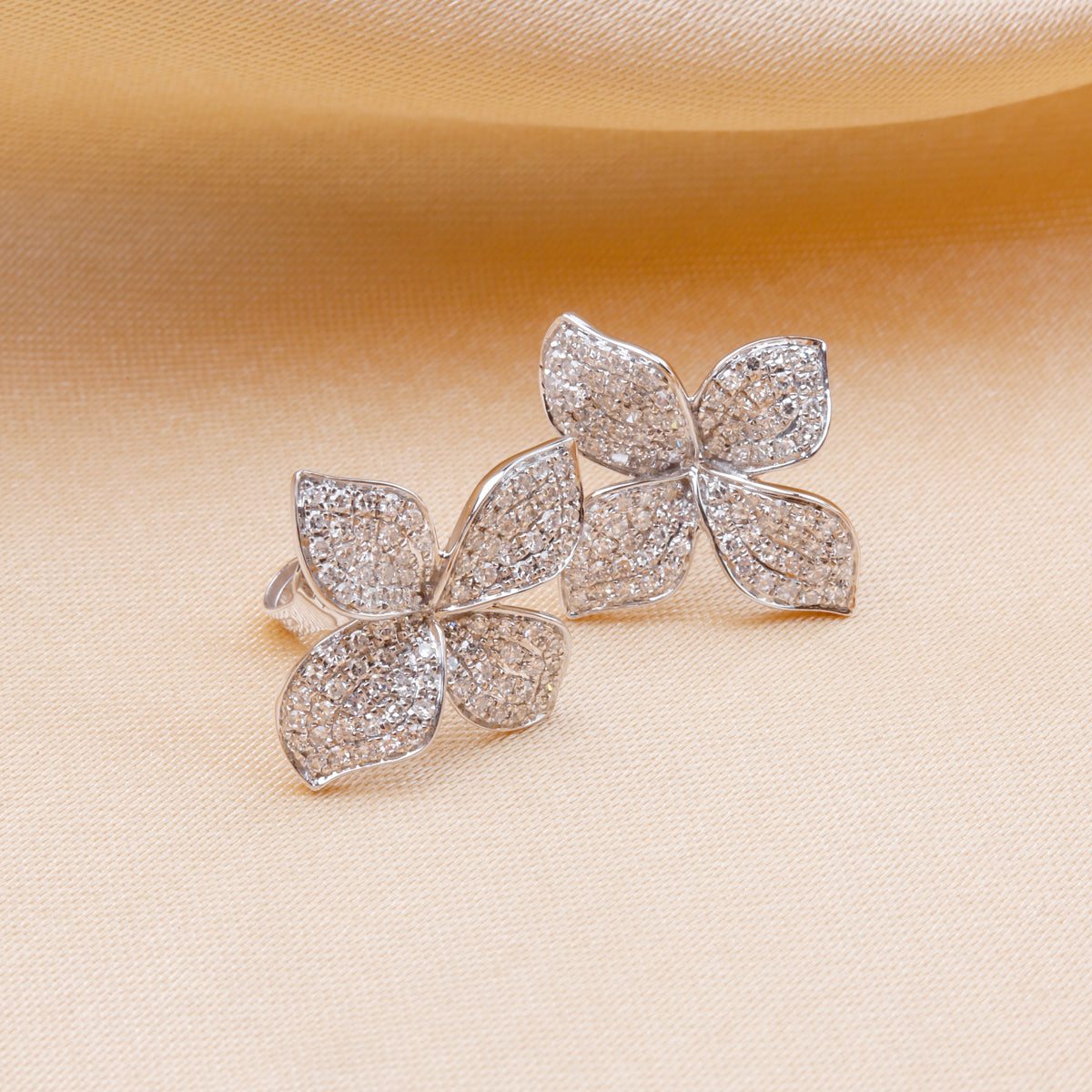 Flower Pave Diamond Studs