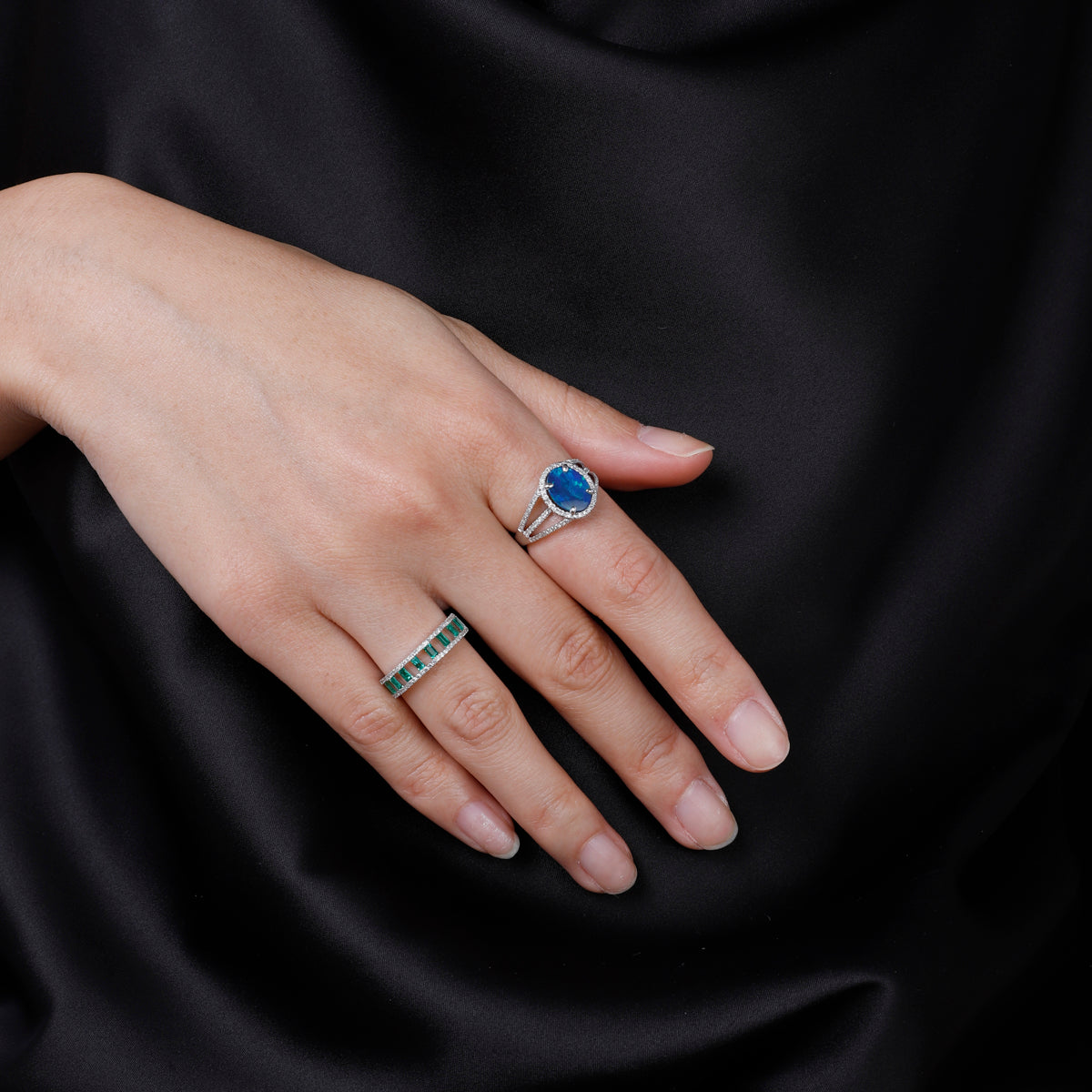 Oval-Cut Opal Ring