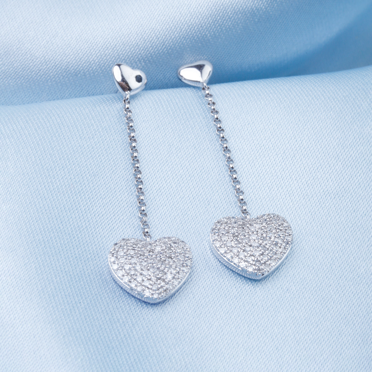 Pave Heart Earrings