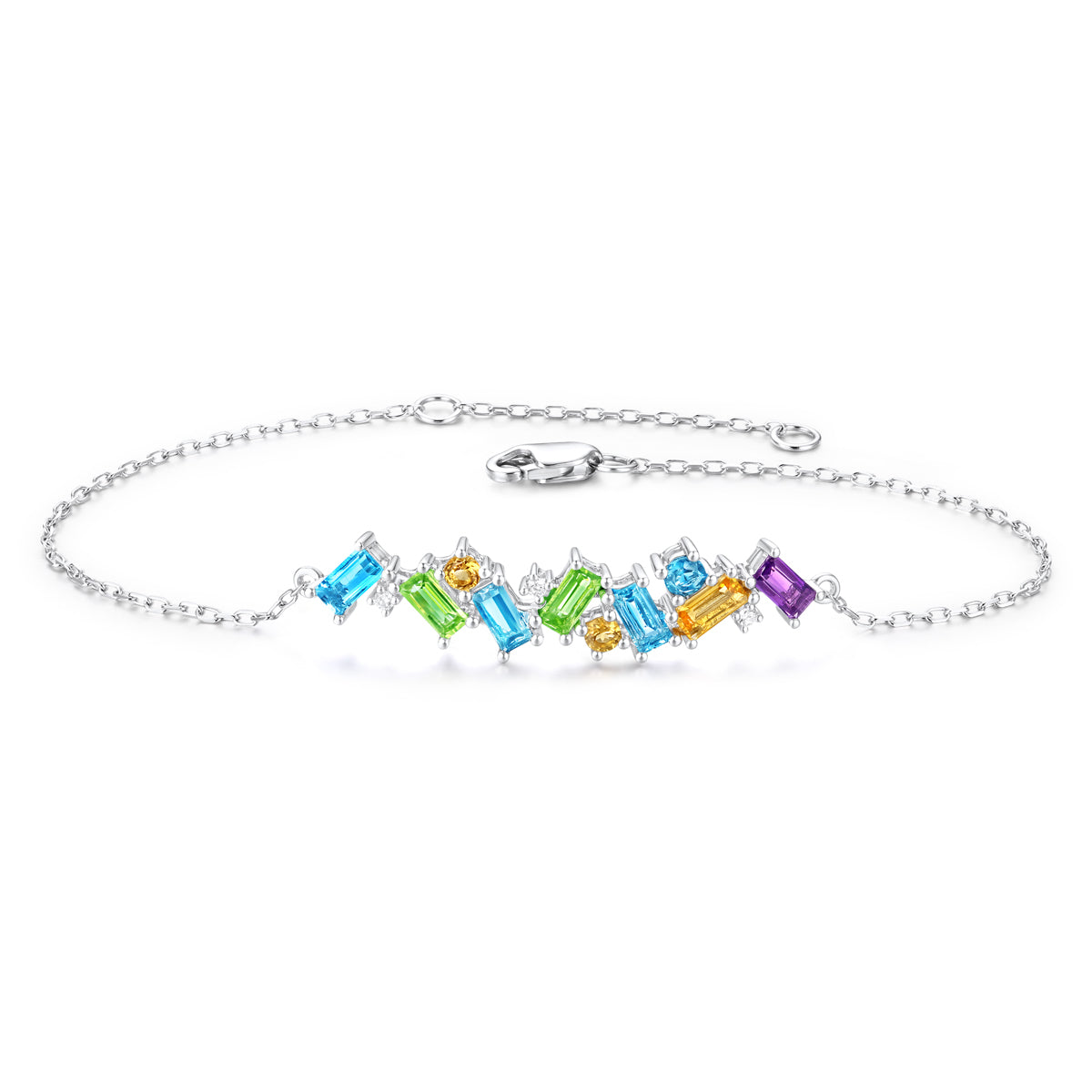 Emerald Cut Multi Color Bracelet