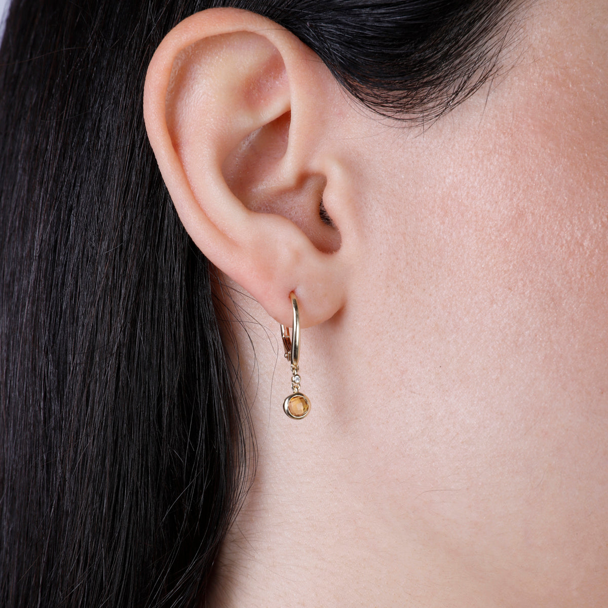 Bezel Round Gem Lever Back Earrings is versatile offering a variety of gemstone colors. 
