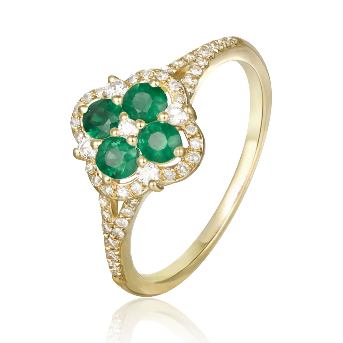 Albaharma ring collection. Stunning emerald ring with diamond accents.