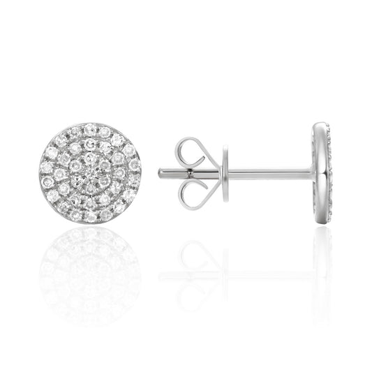 Round Pave Stud Earrings