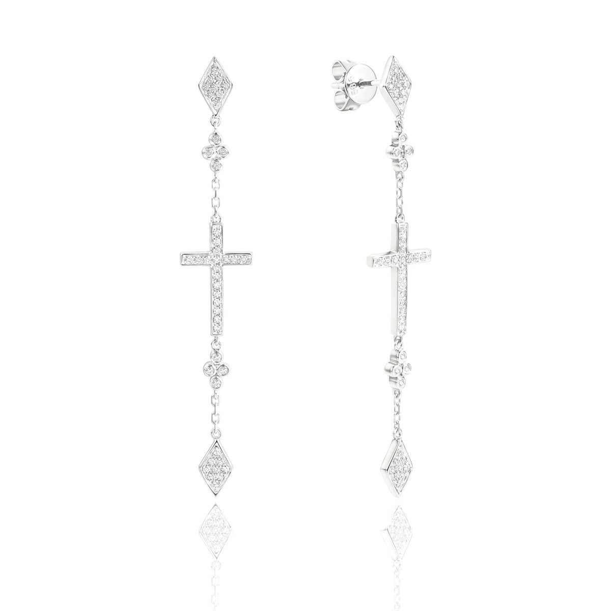 Cross Chain Earrings