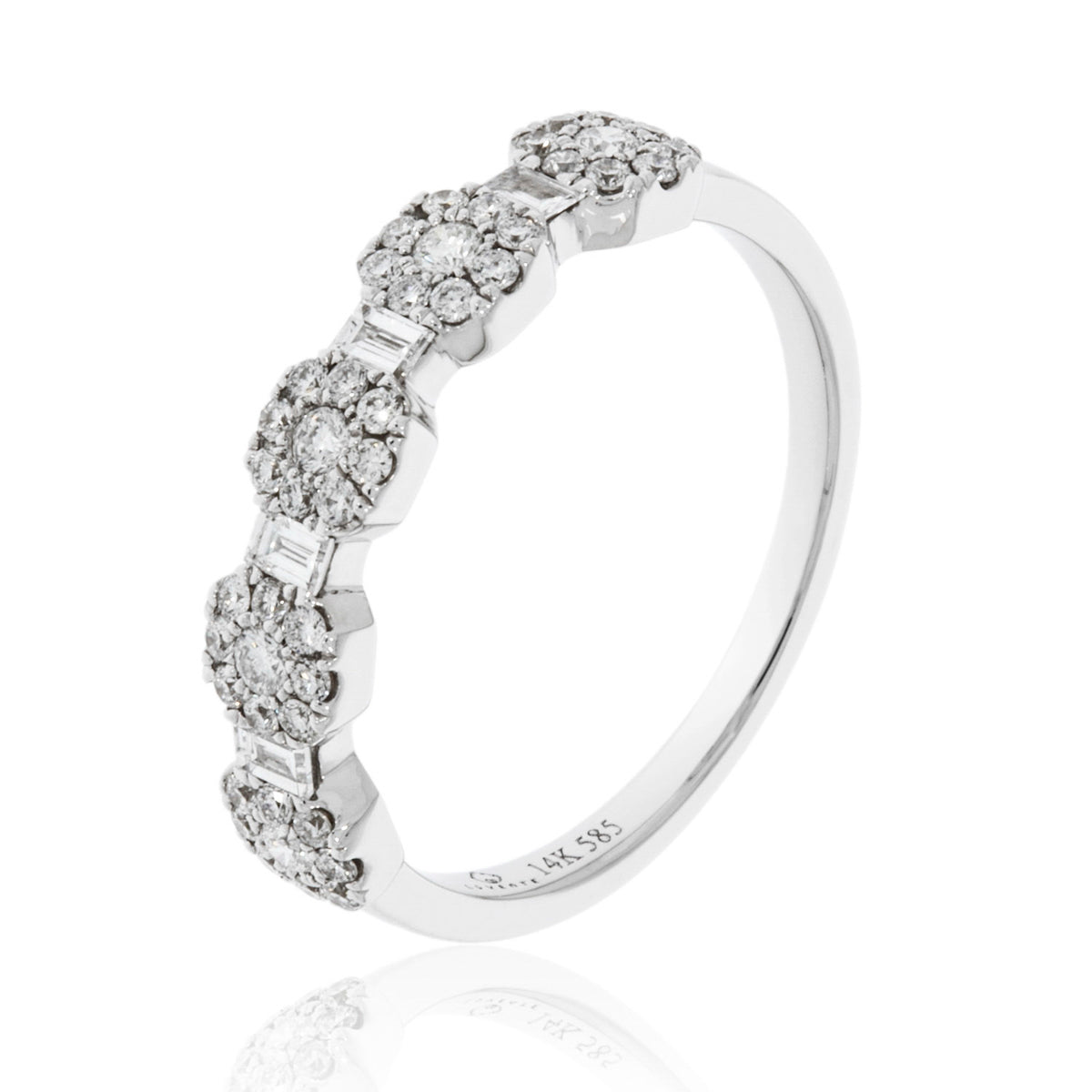 Diamond Half Eternity Square Ring