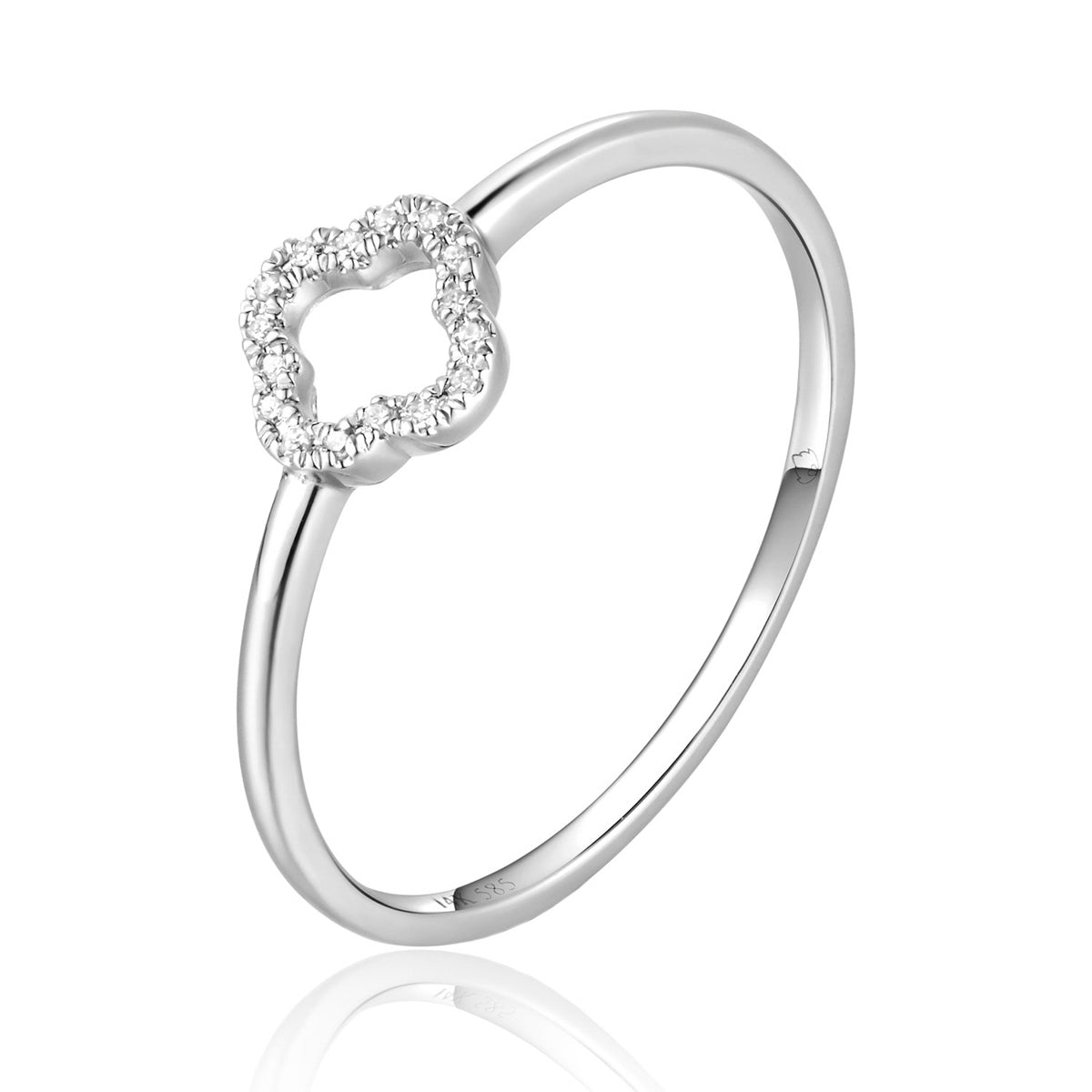 Alhambra Frame Dainty Ring - stunning jewelry featuring a diamond accent. 
