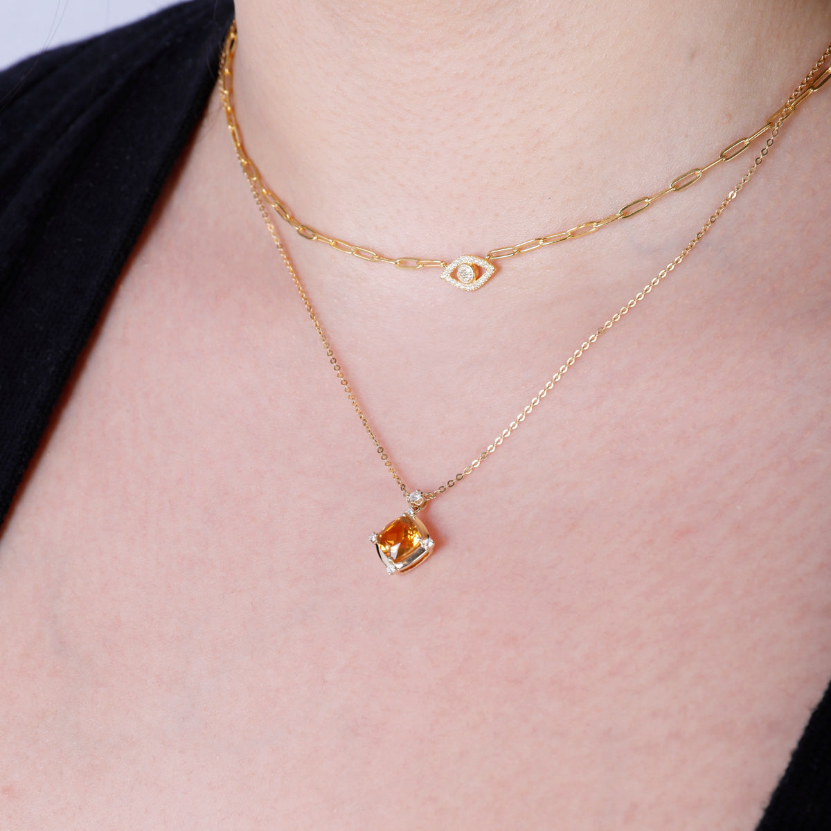 Hexagon Halo Necklace