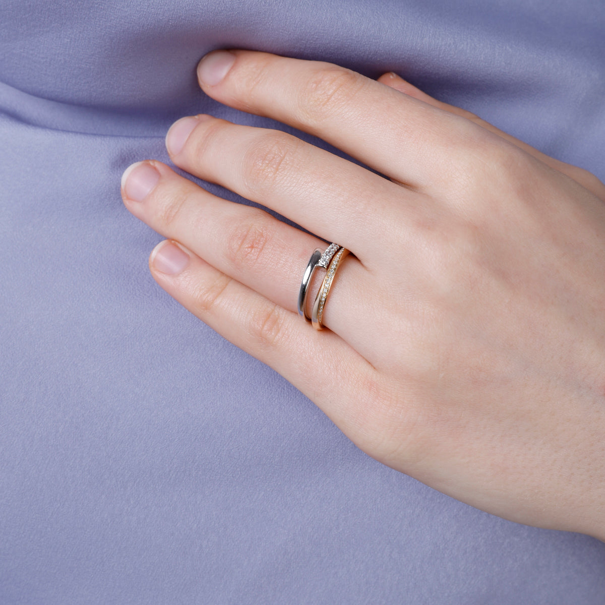 Diamond Bypass Ring