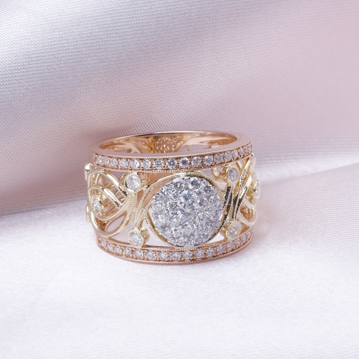 Vintage Wide Diamond Ring