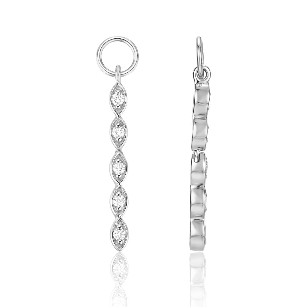 Long Petal Diamond Charm