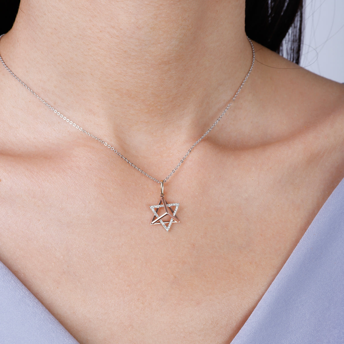 Minimal Star of David Necklace