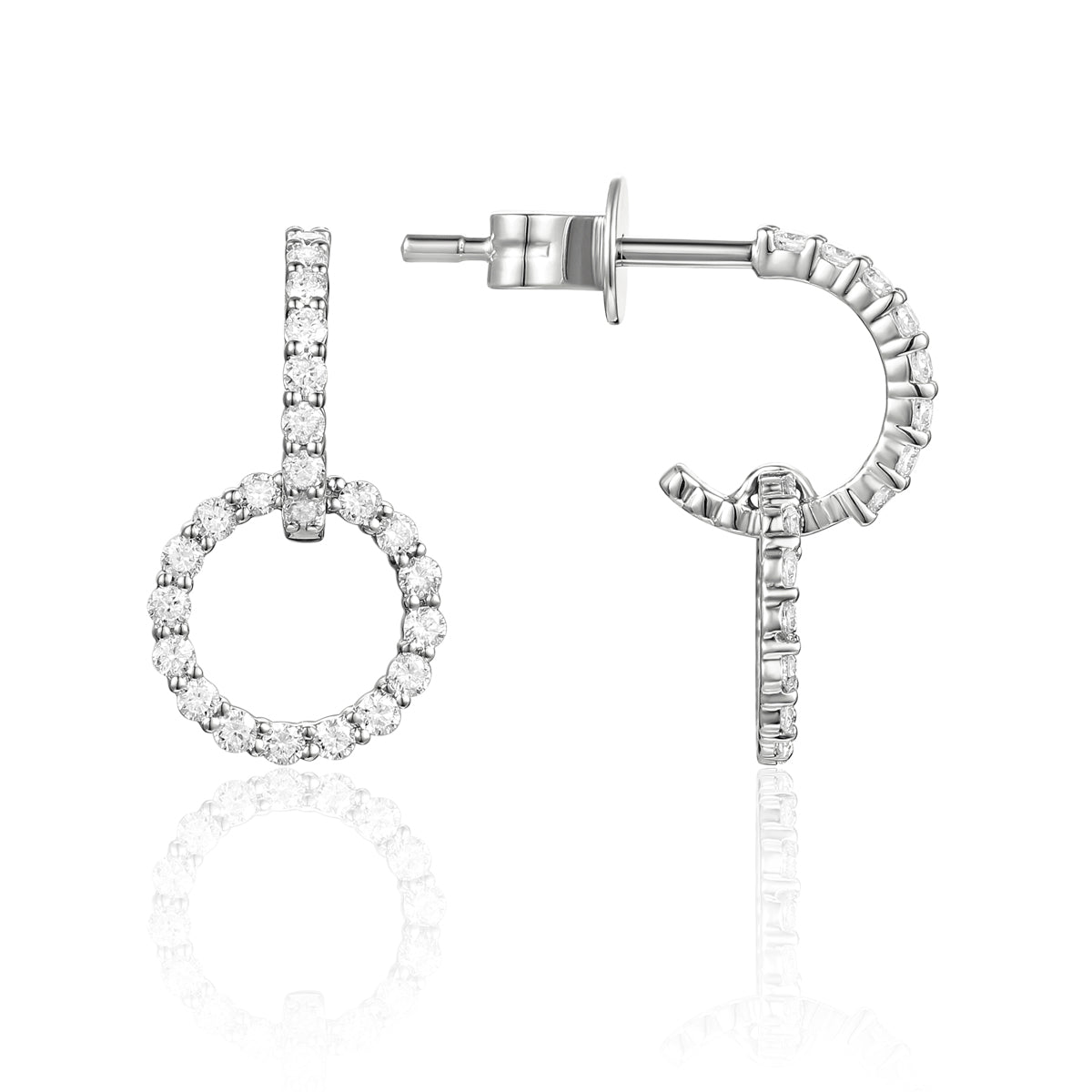 Open Circle Diamond Studs