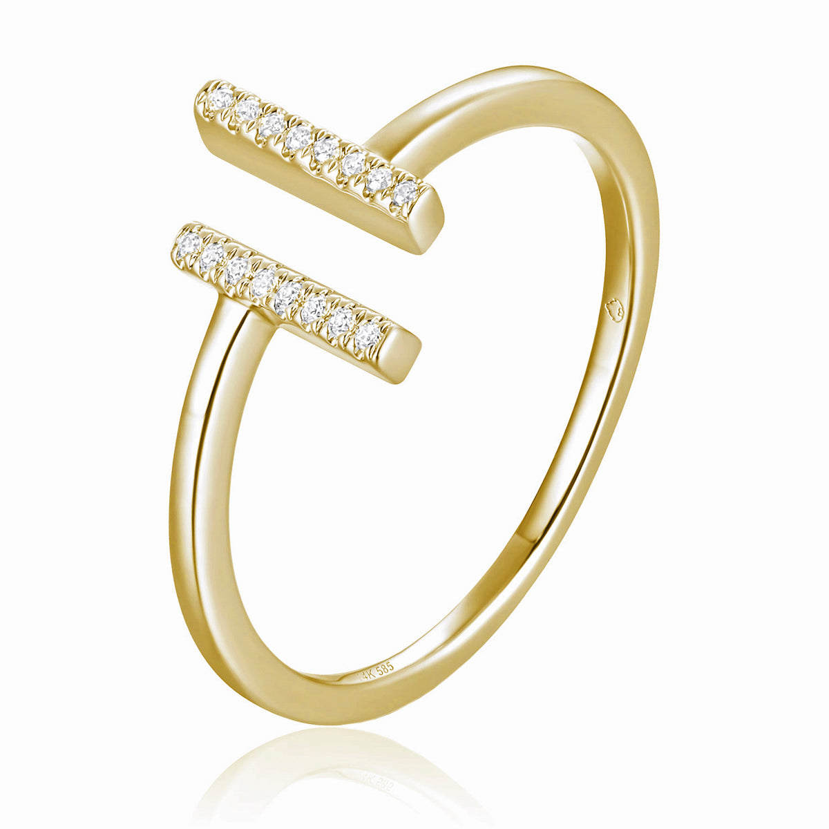 Diamond Offset Bar Band Ring