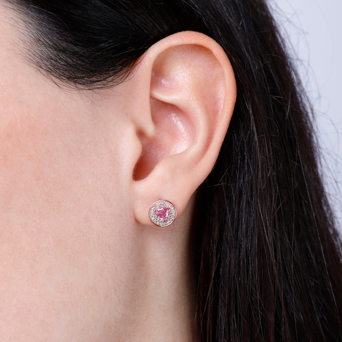 Heart Disc Pave Studs