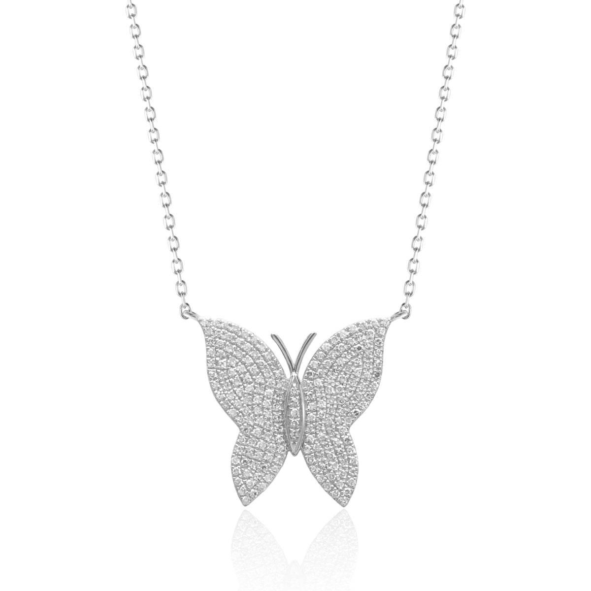 Pave Diamond Butterfly Necklace