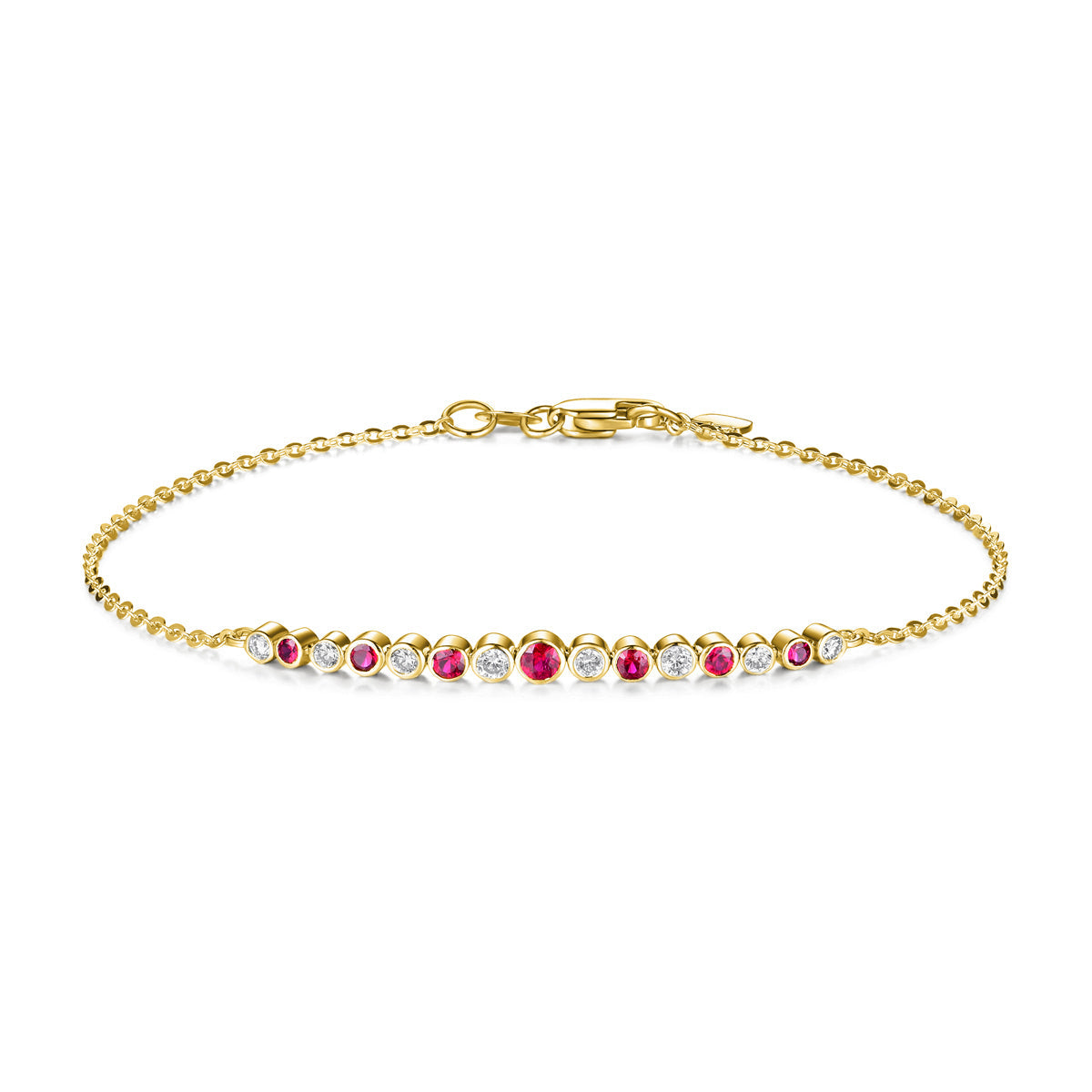 Beaded Precious Bracelet with alternating diamonds and pops of color with your choice of stone. 