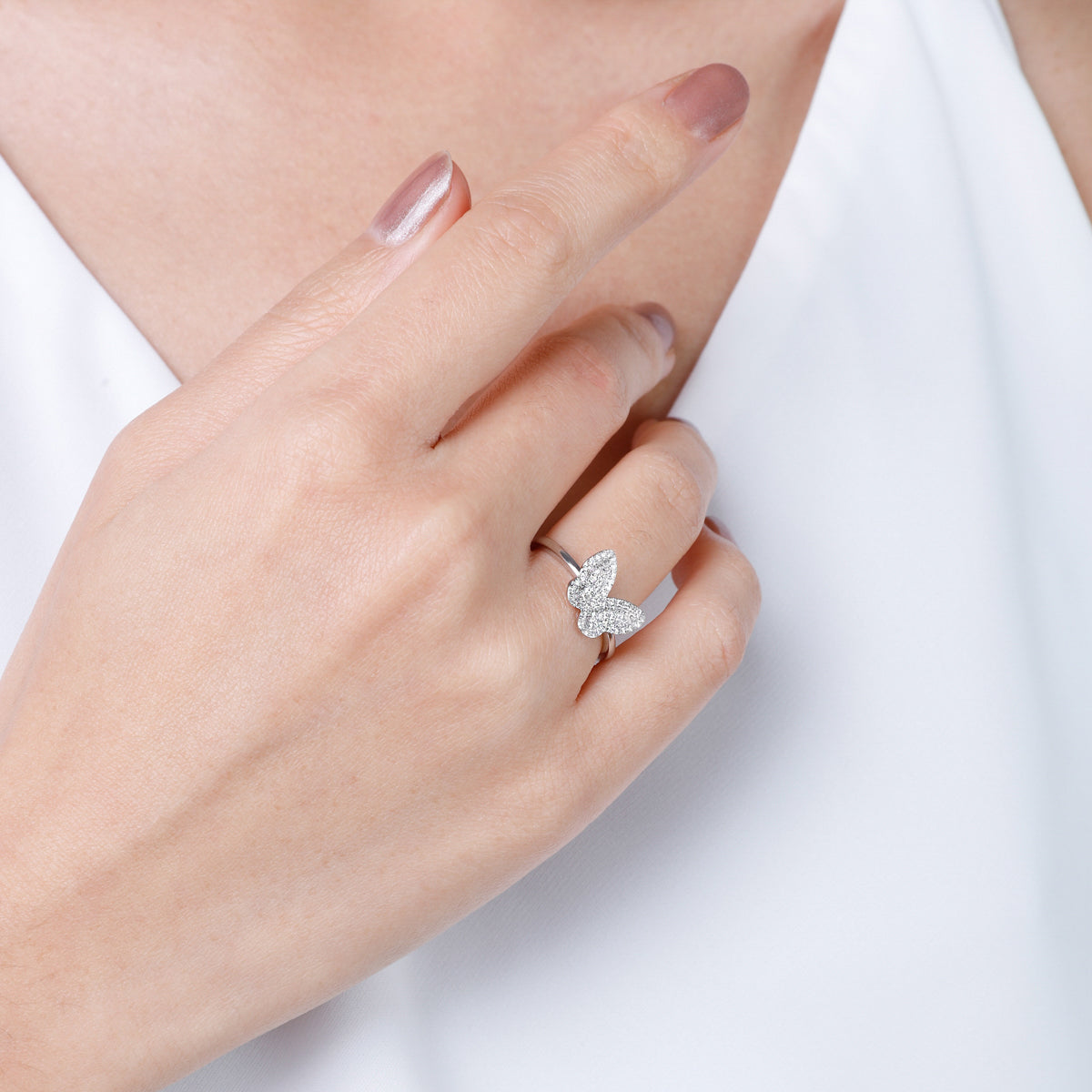Pave Butterfly Ring