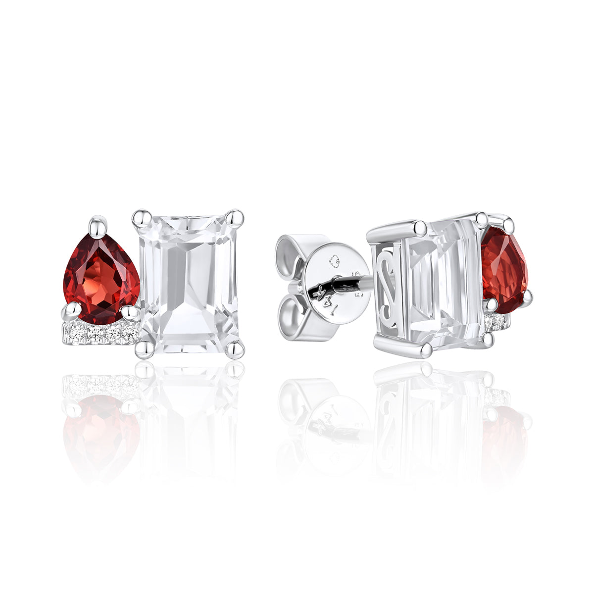 Moi et Toi Emerald Cut & Pear Shape Earrings