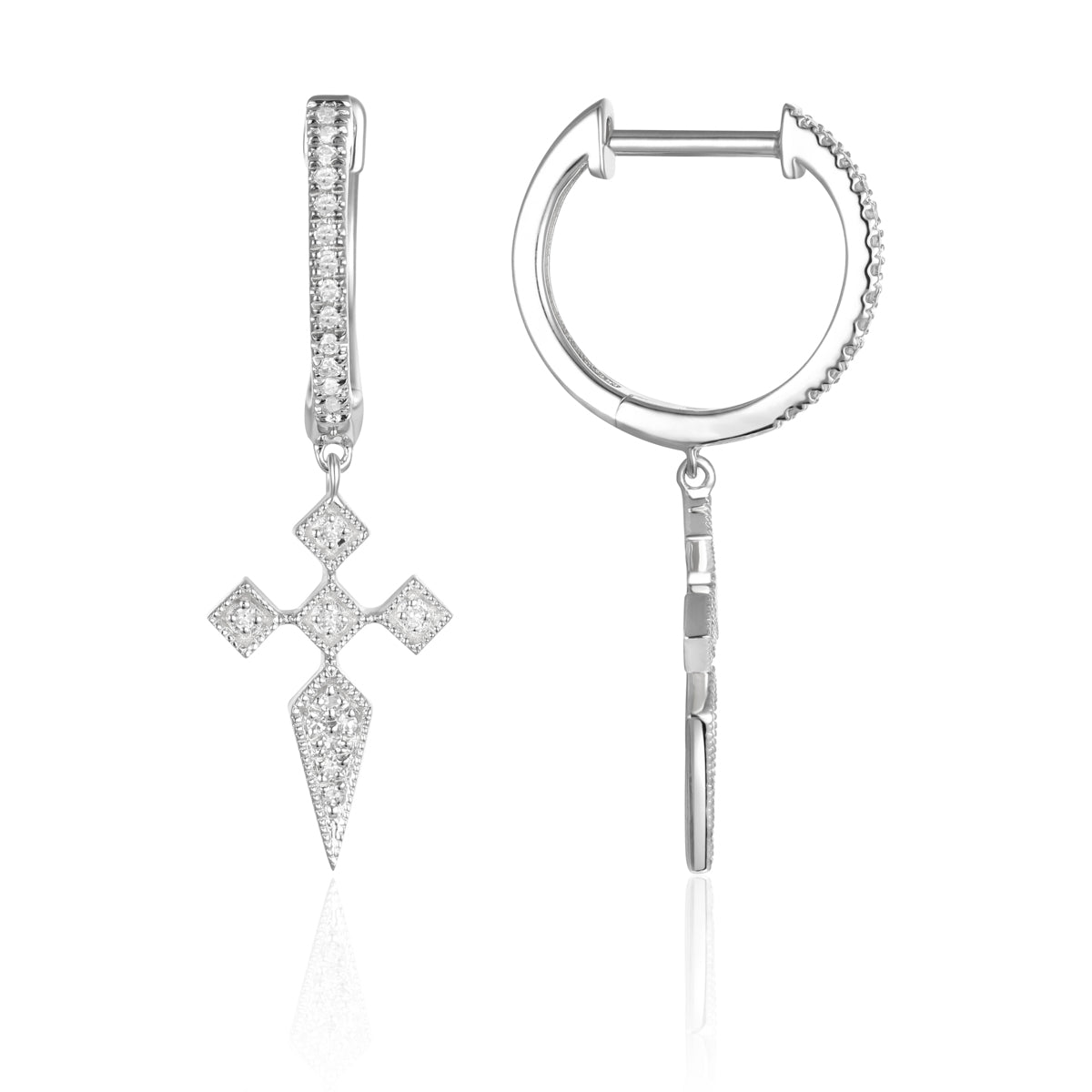 Art Deco Earrings. Crisp and Classy, adorned with diamonds. Accentuate your unique style. 