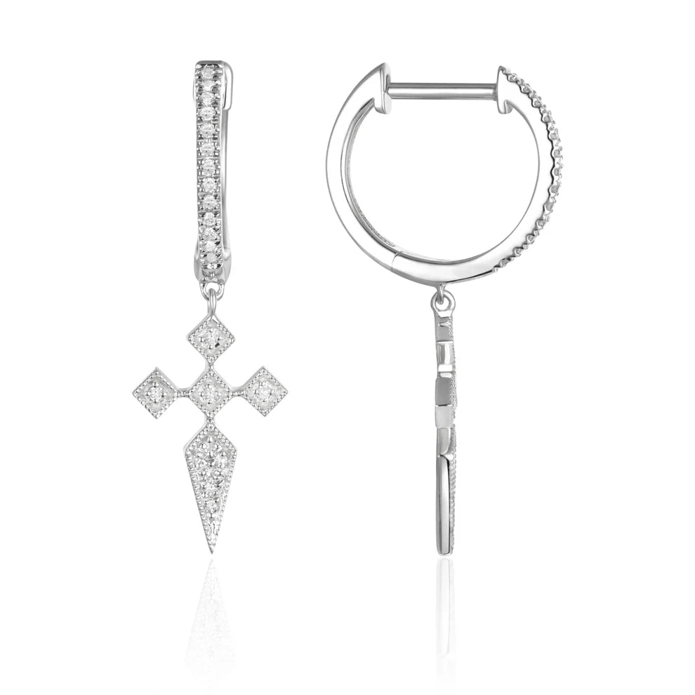 Art Deco Earrings. Crisp and Classy, adorned with diamonds. Accentuate your unique style. 