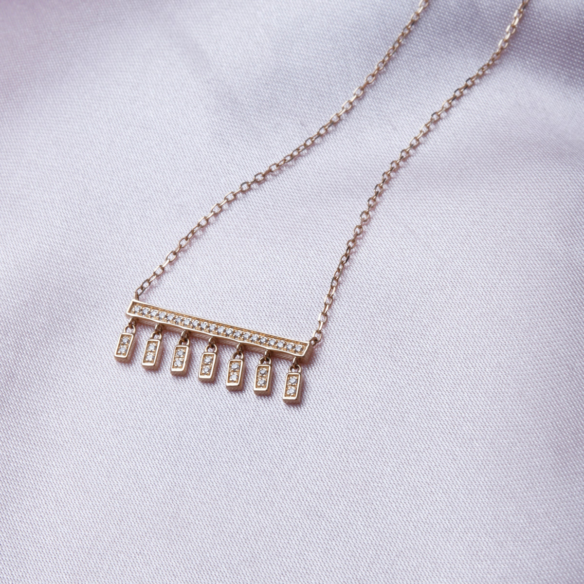 Diamond Bar with Drops Necklace